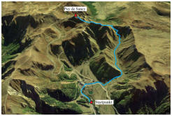 GPS-Track unserer Aufstiegsroute
